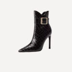 Metal Buckled Fashion Women's Ankle Boots